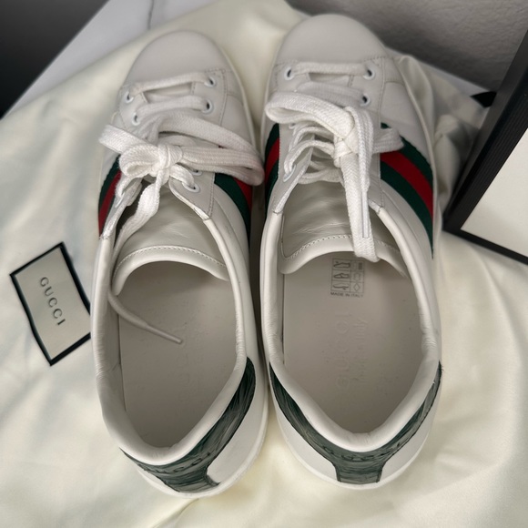 Gucci Men's Ace Leather Sneaker Size 6 - Picture 6 of 10